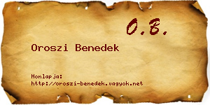Oroszi Benedek névjegykártya