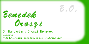 benedek oroszi business card